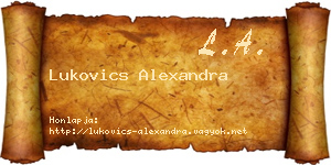 Lukovics Alexandra névjegykártya